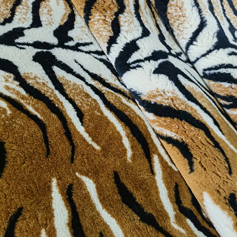 ​​hongyang Leopard Print Long-pile Wool Fabric For Sofa & Area Rugs​