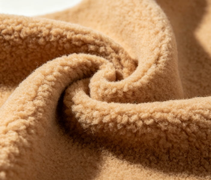 Pure wool polar fleece fabric